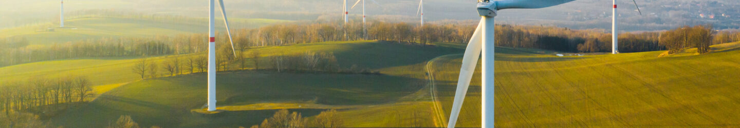 Panoramic,View,Of,Wind,Farm,Or,Wind,Park,,With,High